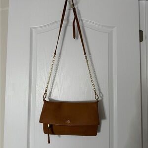 Tory Burch Brown Crossbody Bag with Gold Chain